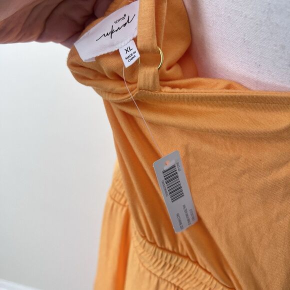 Soma Halter Maxi Bra Dress in Orange Soft Jersey Size XL NEW Vacation Nectarine - Picture 9 of 13